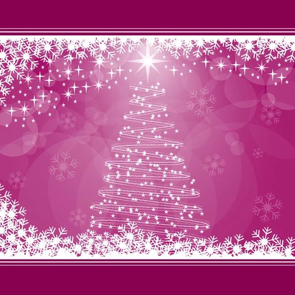 Vánoční strom na růžové — Stockový vektor