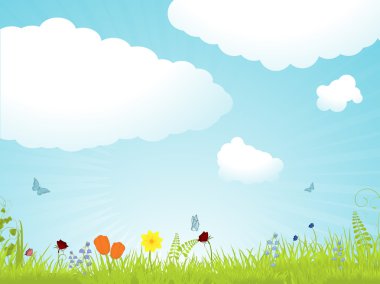 Tranquil spring background clipart