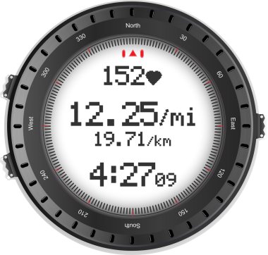 Fitness watch and heart rate monitor clipart