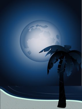 Tropical full moon clipart