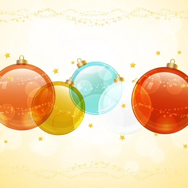 Christmas background and baubles — Stock Vector