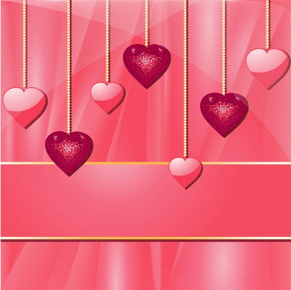 Corazón y estandarte rosa de San Valentín — Archivo Imágenes Vectoriales