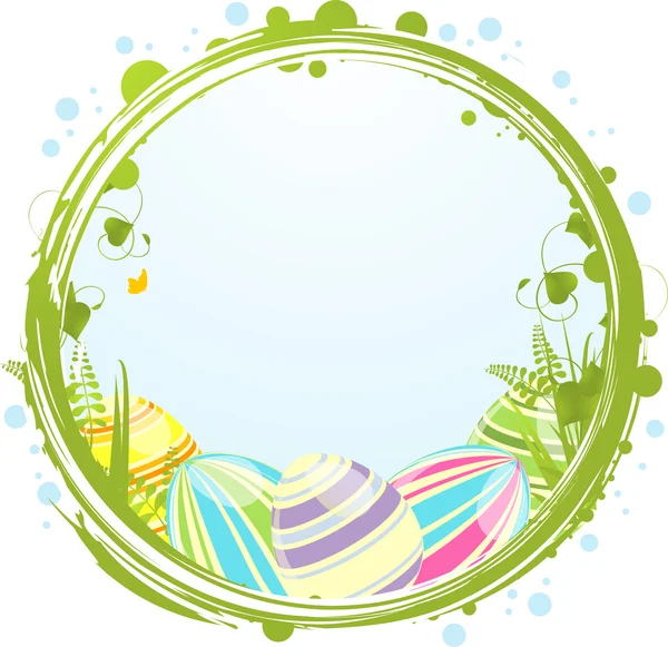 Œufs de Pâques et frontière — Image vectorielle
