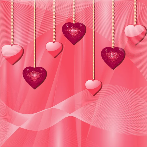 Růžový Valentýnské srdce — Stockový vektor
