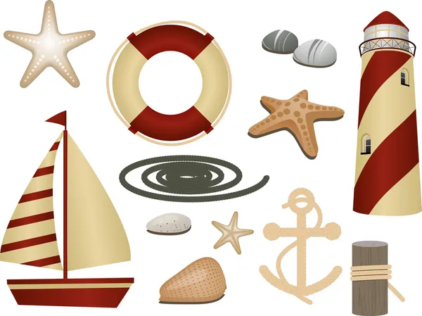 Symboles marins — Image vectorielle