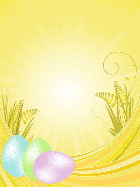 Žluté pozadí velikonoční — Stockový vektor