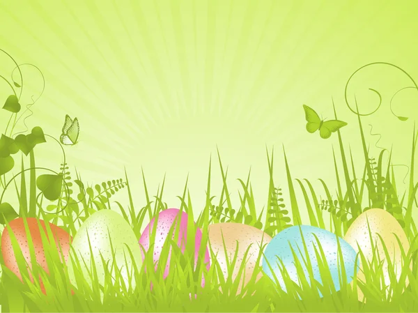 Green tranquil easter background — Stock Vector