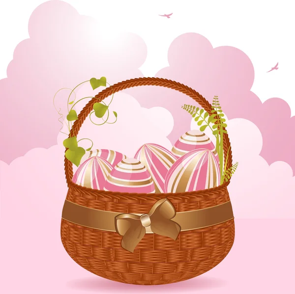 Easter egg basket — Stock Vector
