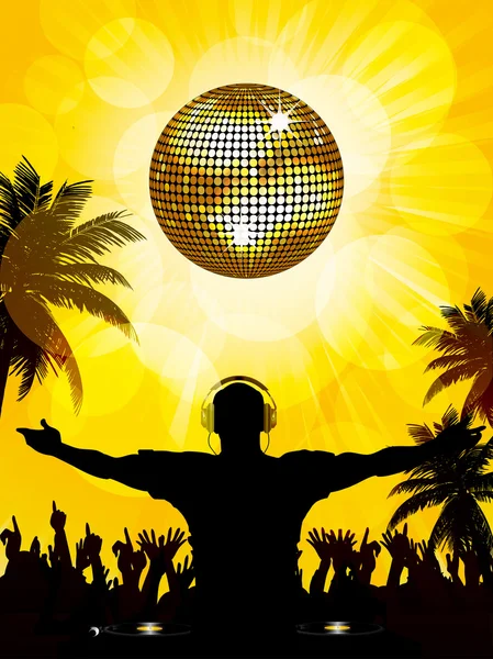 DJ tropical et fête — Image vectorielle