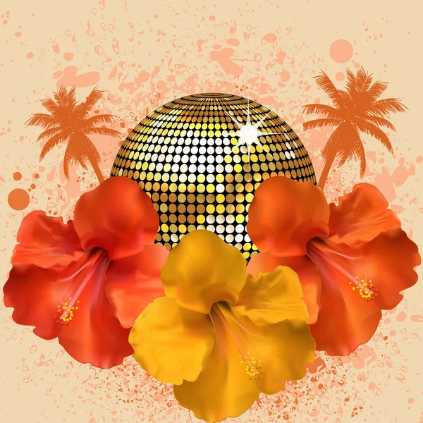 Tropical disco ball — Stock Vector