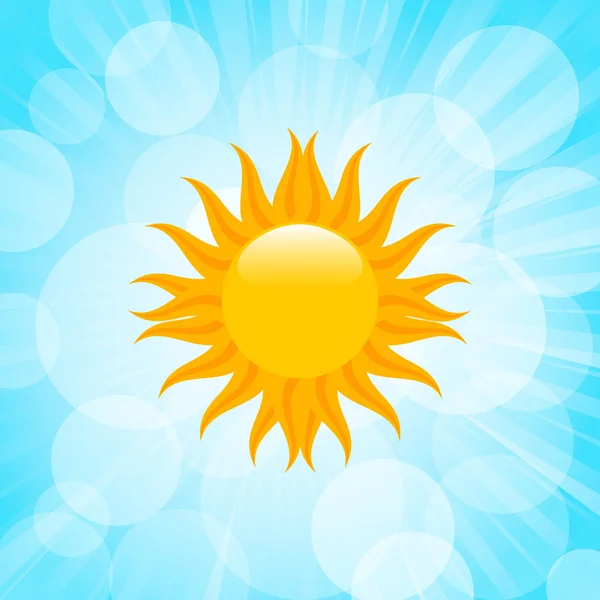 Summer sun in blue sky — Stock Vector