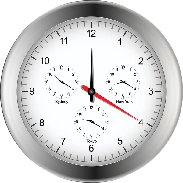 Svět časové pásmo hodiny — Stockový vektor