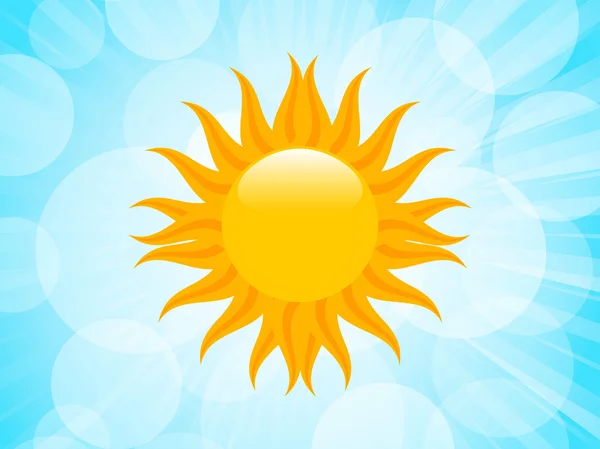 Літнє сонце в блакитному небі пейзаж — стоковий вектор