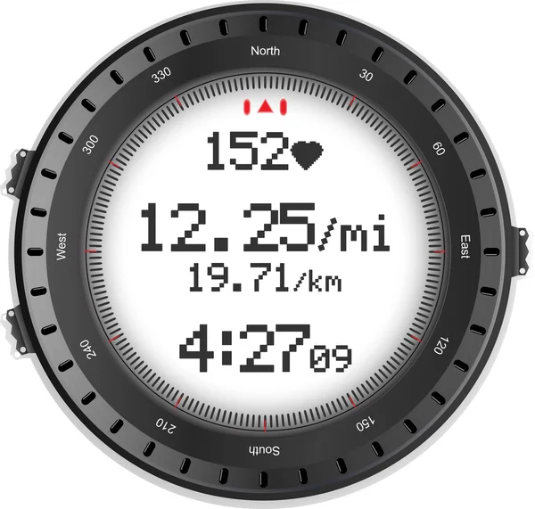 Relógio fitness e monitor de frequência cardíaca — Vetor de Stock