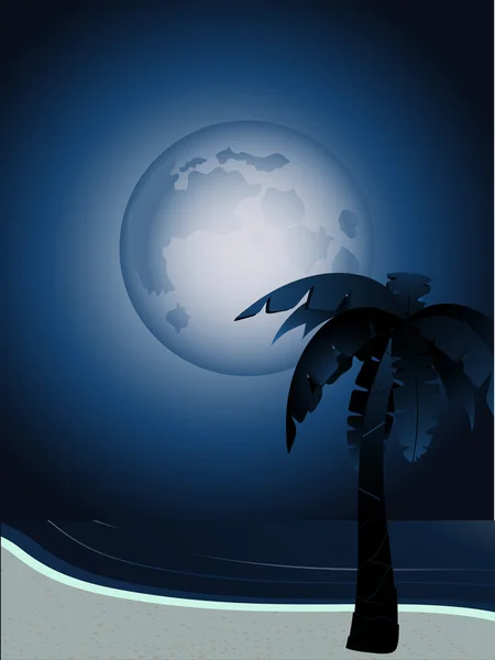 Tropical full moon — Stock Vector
