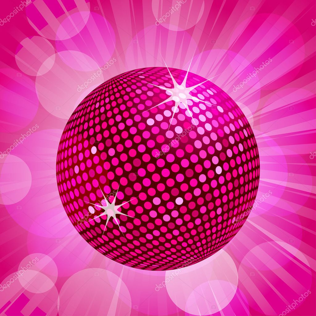 Pink disco ball funky background Royalty Free Vector Image
