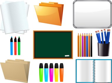 School supplies elements clipart