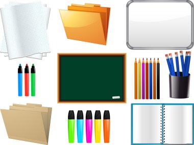 School supplies elements vector