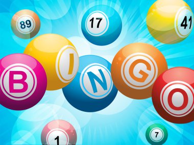 Bingo ball starburst background clipart