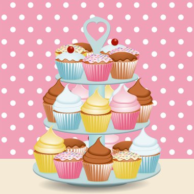 Cupcake stand clipart