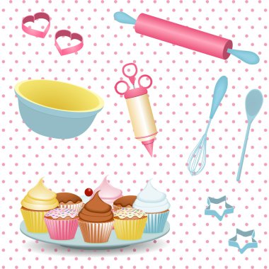 Retro baking background clipart