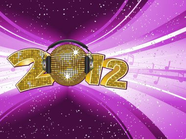 New year disco light explostion 2012 clipart