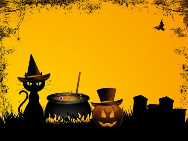 Halloween background with grunge clipart