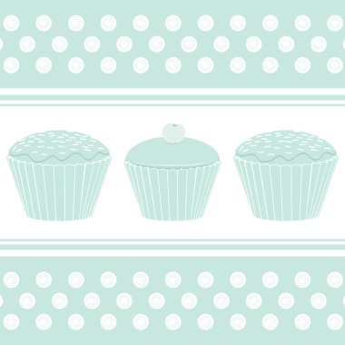 Mavi cupcake arka plan