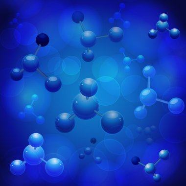 molekül 3d arka plan mavi