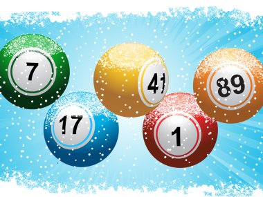 Christmas lottery bingo background and snow clipart