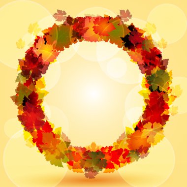 Autumn leaf circular border clipart