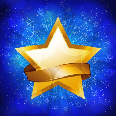 Gold celebration star background clipart