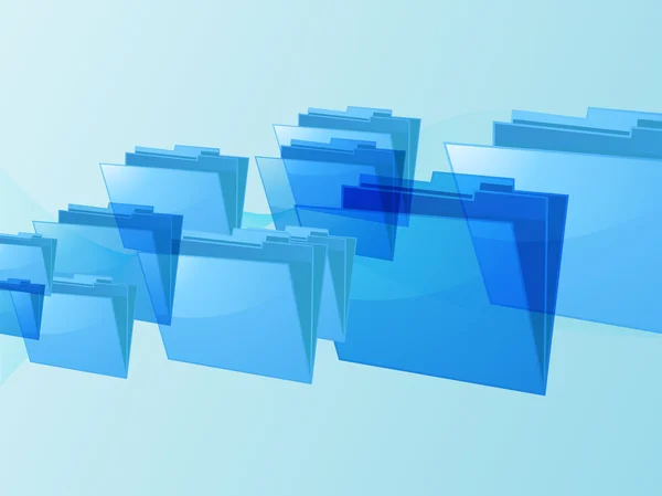 Flying blue folders — Stock Vector