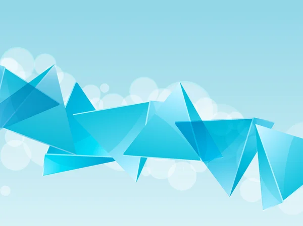 3D-blauwe glazen piramide achtergrond — Stockvector
