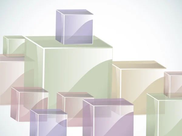 Cubi di vetro colorato su sfondo bianco — Vettoriale Stock