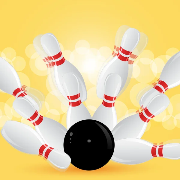 Bowling à dix broches — Image vectorielle