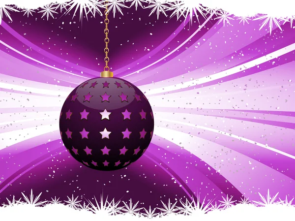 Bola de Navidad púrpura fondo — Vector de stock
