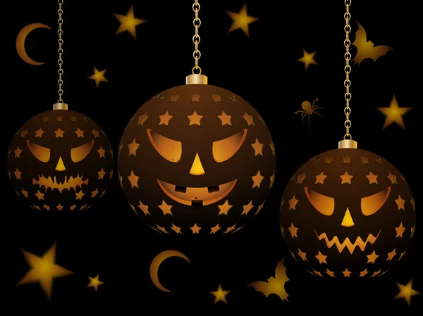 Opknoping halloween lantaarns — Stockvector