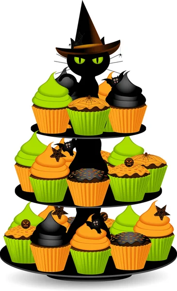 Soporte de cupcake de Halloween — Vector de stock