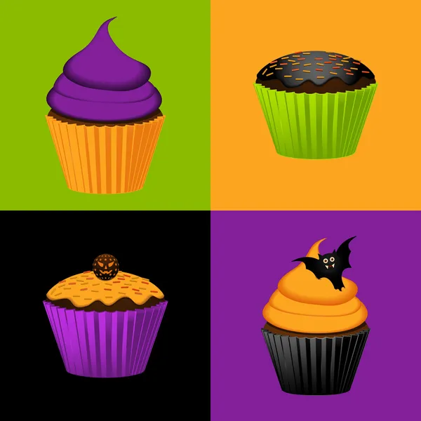 Halloween cupcake háttér — Stock Vector
