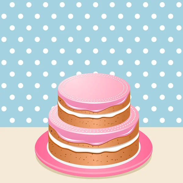 Pink iced cake — Stock Vector