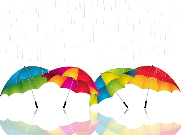 Guarda-chuvas protegendo da chuva —  Vetores de Stock