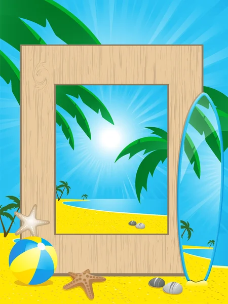 Pláž dovolená picutre rámec — Stockový vektor