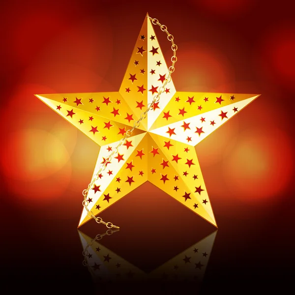Zlaté vánoční hvězda — Stockový vektor
