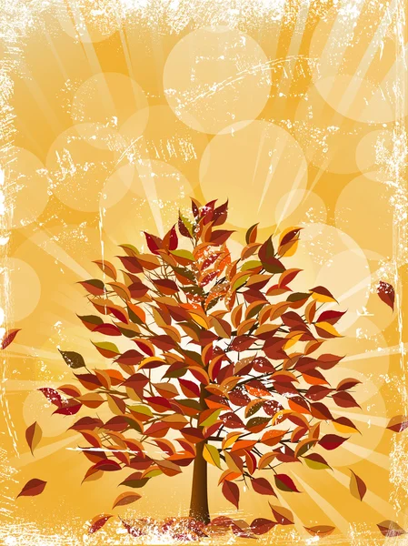 Grunge arbre d'automne lumineux — Image vectorielle