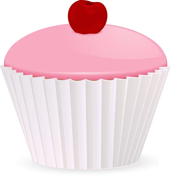 Cherry cupcake — Stock Vector