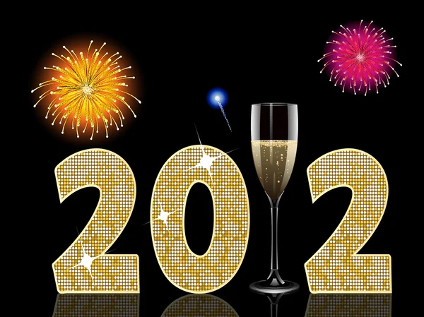 Novo ano de champanhe 2012 — Vetor de Stock