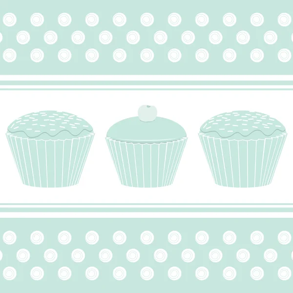 Blue cupcake background — Stock Vector