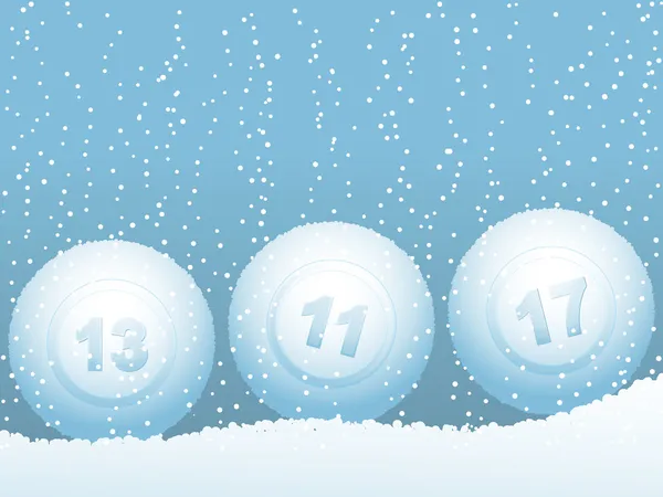 Bingo lottery ball snowballs — Stock Vector