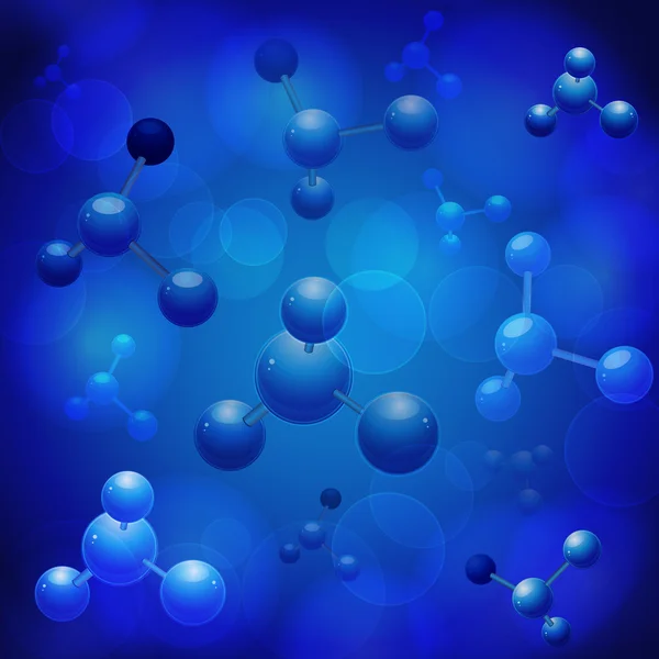 Molecule 3d achtergrond blauw — Stockvector